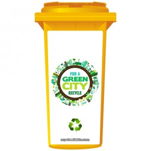 For A Green City Recycle Wheelie Bin Sticker Panel